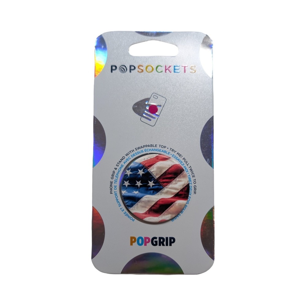 Gg5-N PopSockets Phone Grip Stand American Flag POPGRIP Red White & Blue